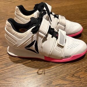 Reebok White & Pink Legacy Lifters